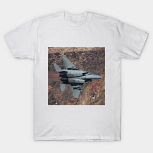 F-15C Eagle In Canyon In Afterburner T-Shirt